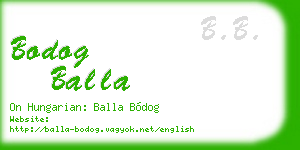 bodog balla business card